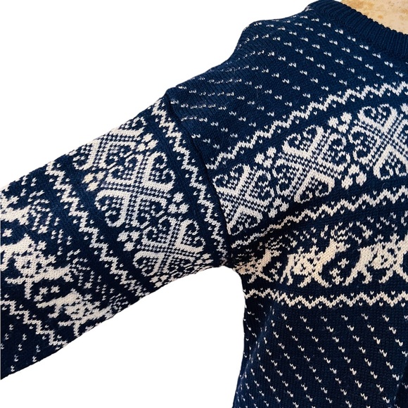 Vintage 70’ 80’ Authentic Sweater 100% Wool Made in British Hong Kong Size L - Picture 8 of 11